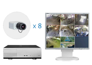 Типовое решение 8 IP видеокамер высокого разрешения (1280x1024) и видеосервер